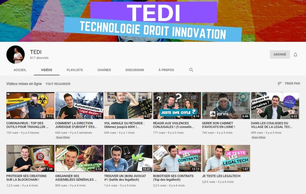 Chaîne YouTube de TEDI