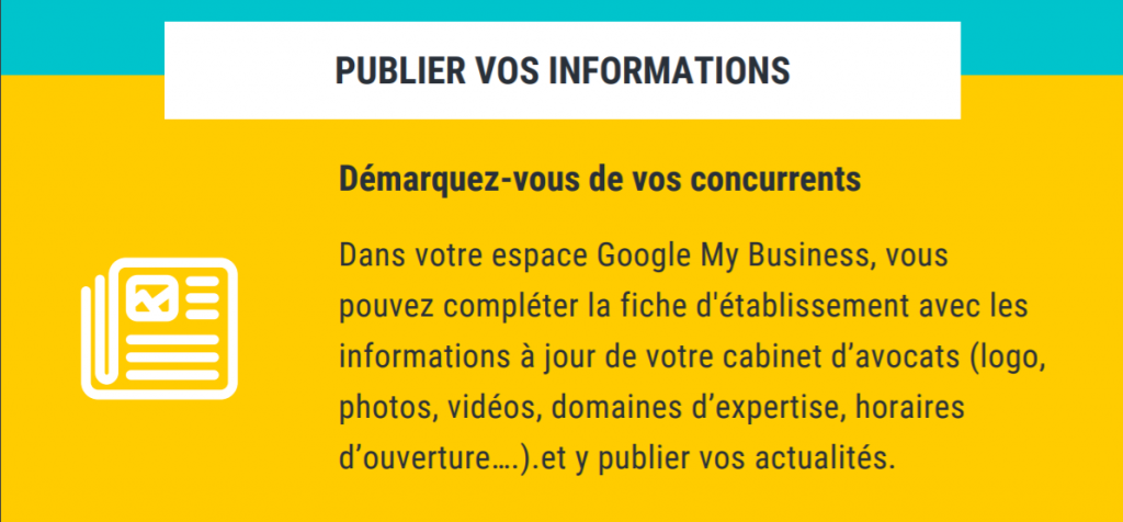 Extrait de l'infographie sur les spécificités de Google My Business